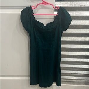 Dark Green Short Sleeve Dress